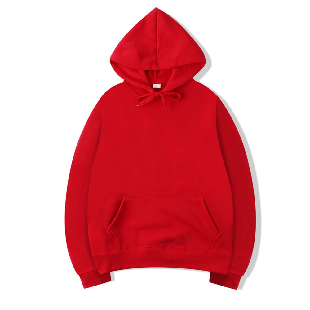Bluza oversize z kapturem w jednolitym kolorze Czerwony