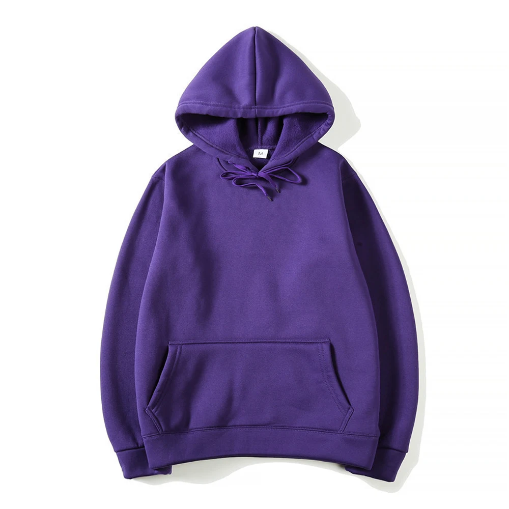 Bluza oversize z kapturem w jednolitym kolorze Fioletowy