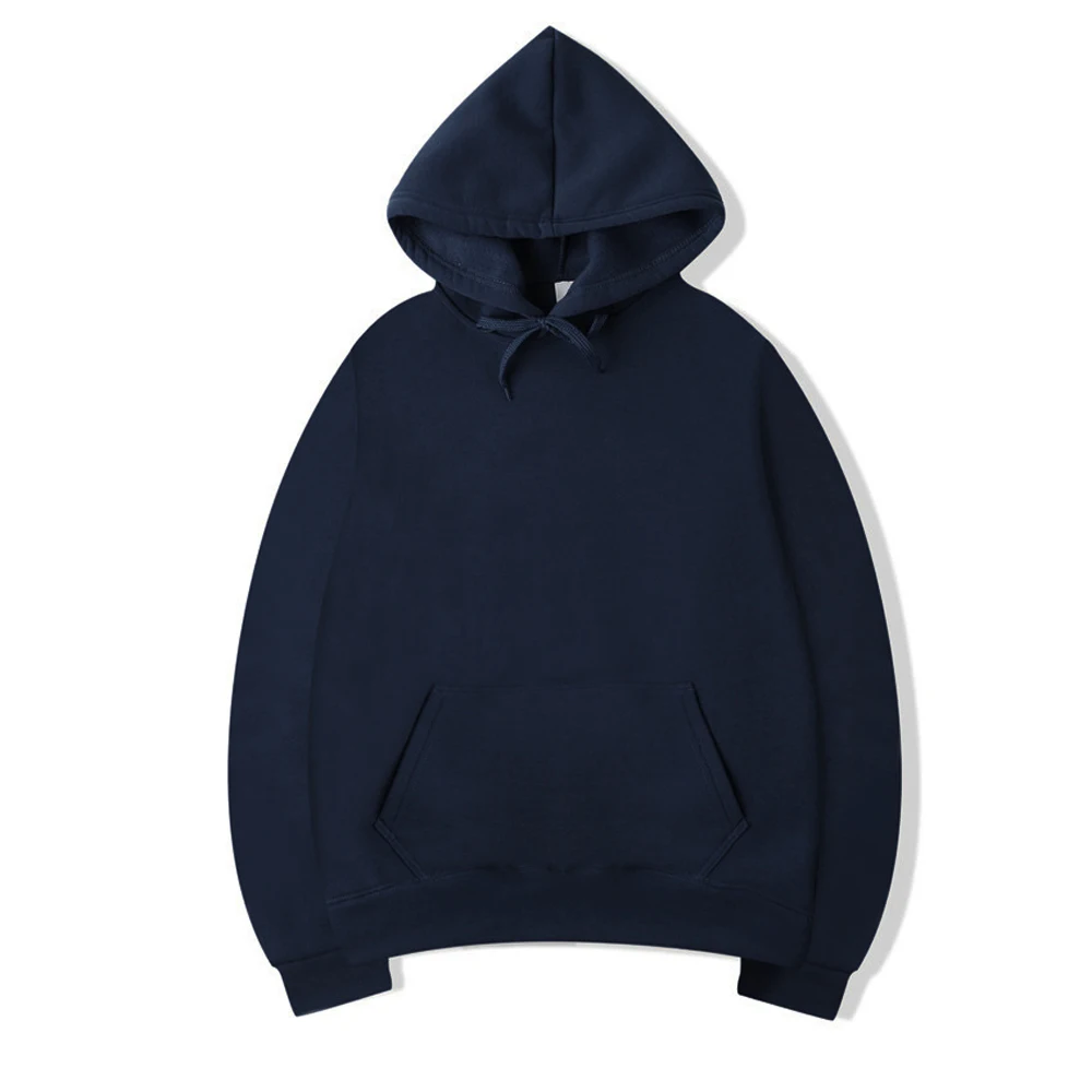 Bluza oversize z kapturem w jednolitym kolorze Granatowy