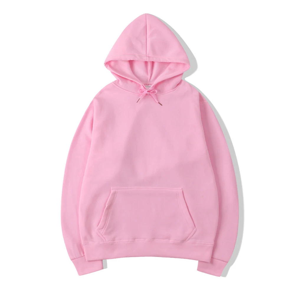 Bluza oversize z kapturem w jednolitym kolorze Różowy