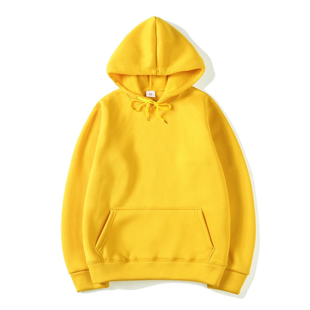 Bluza oversize z kapturem w jednolitym kolorze żółty