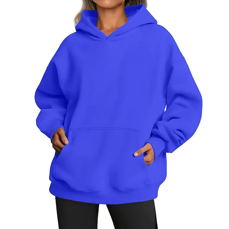 Bluza polarowa oversize damska na wiosnę i jesień Ciemnoszary