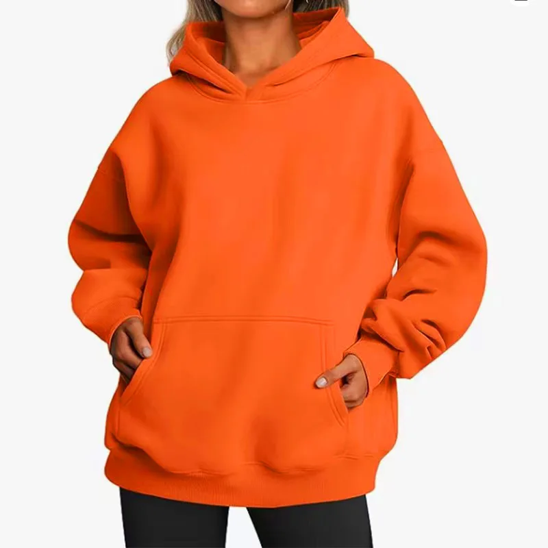 Bluza polarowa oversize damska na wiosnę i jesień Fioletowy