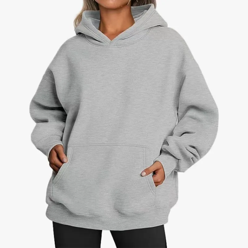 Bluza polarowa oversize damska na wiosnę i jesień Khaki