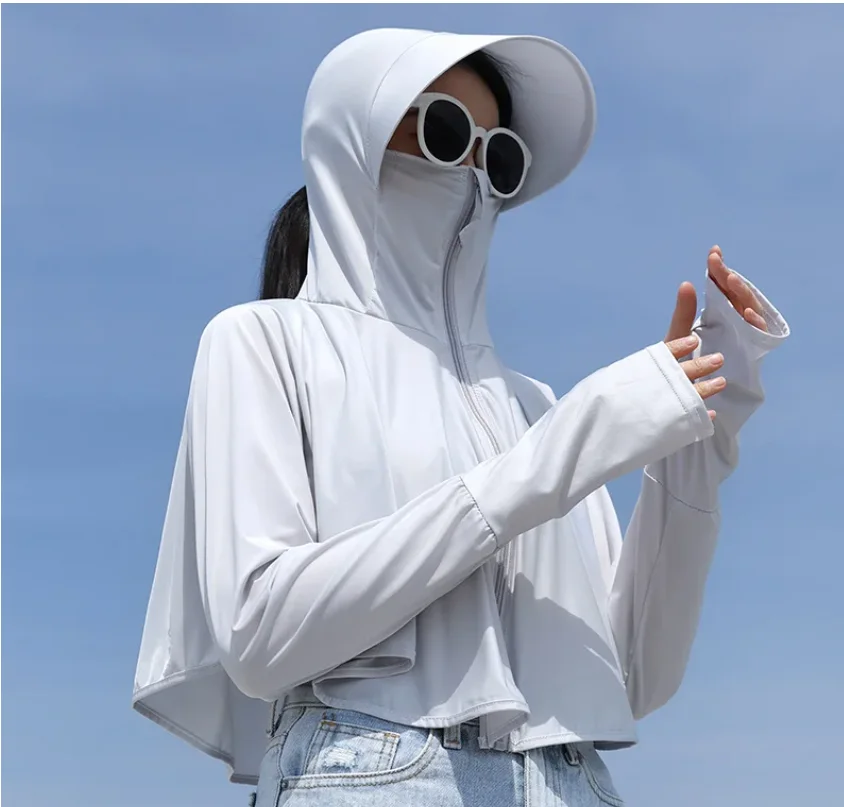 Bluza UV damska lodowy jedwab ochrona słońca długi rękaw Kolba
