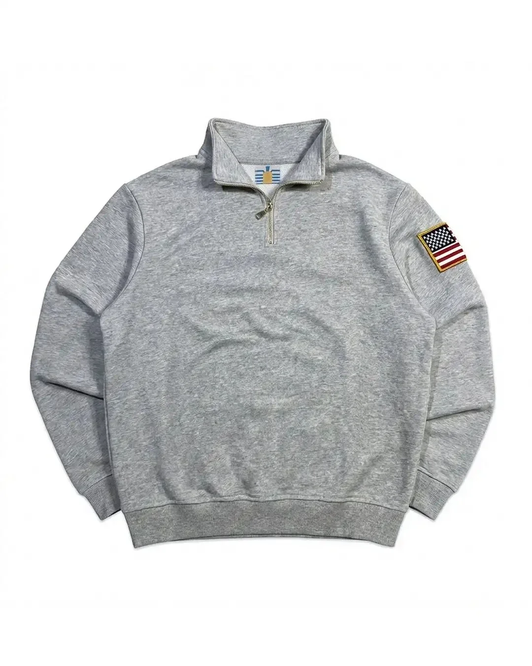 Bluza Y2K unisex z krótkim zamkiem i naszywką USA Jasny