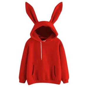 Bluza z kapturem Harajuku z motywem króliczka świecący żółty
