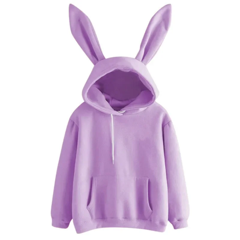 Bluza z kapturem Harajuku z motywem króliczka Złoto i srebrno