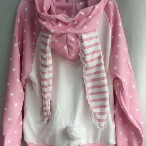 Bluza z kapturem i króliczymi uszami w stylu Kawaii Różowy