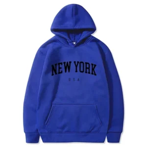 Bluza z kapturem Nowy Jork oversize damska Brązowy