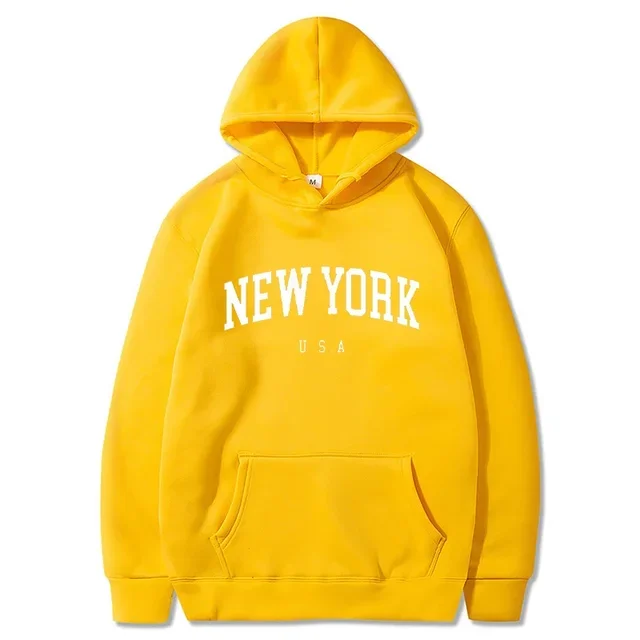Bluza z kapturem Nowy Jork oversize damska Różowy