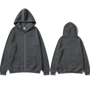 Bluza z kapturem streetwear damska na zamek Ciemnoszary
