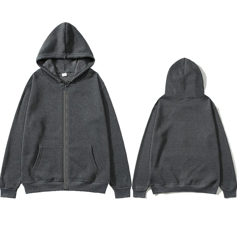 Bluza z kapturem streetwear damska na zamek Ciemnoszary