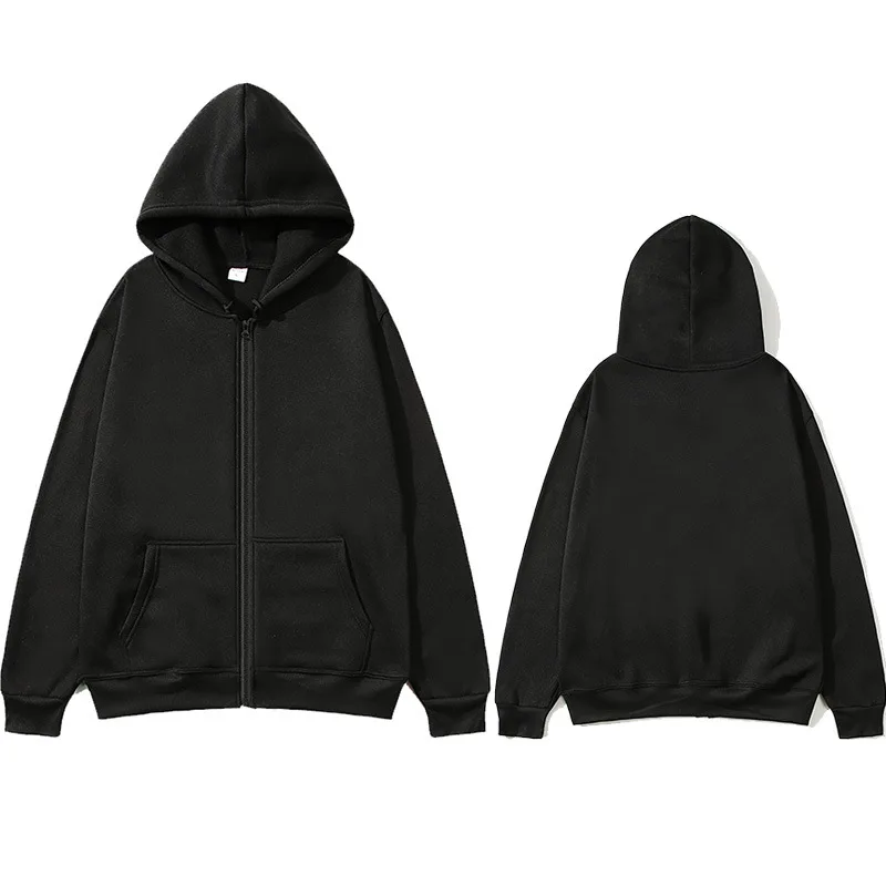 Bluza z kapturem streetwear damska na zamek Czarny