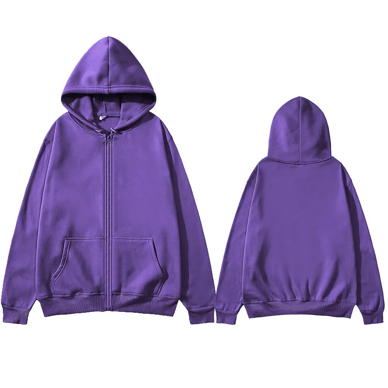 Bluza z kapturem streetwear damska na zamek Fioletowy