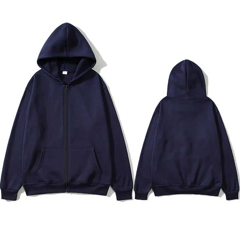 Bluza z kapturem streetwear damska na zamek Granatowy