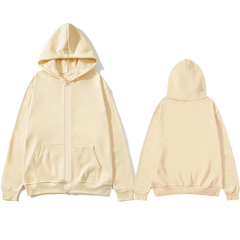 Bluza z kapturem streetwear damska na zamek Khaki