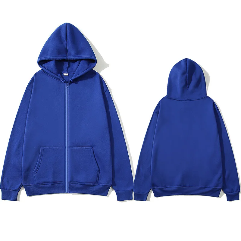 Bluza z kapturem streetwear damska na zamek Niebieski