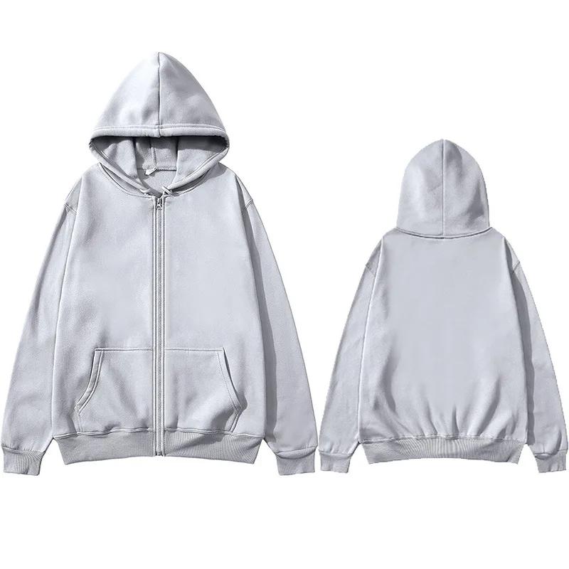 Bluza z kapturem streetwear damska na zamek Szary
