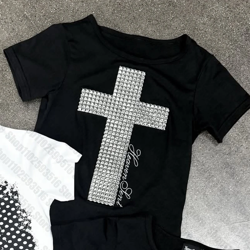 Bluzka damska z kotkiem grunge anime Y2K vintage Niebieski