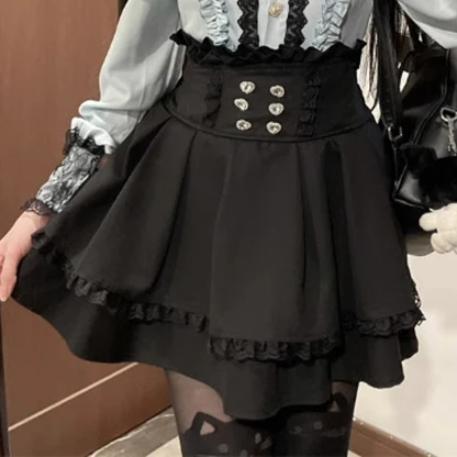 Bluzka Jirai Kei z koszulą JK - słodki styl Lolita Y2K Beżowy