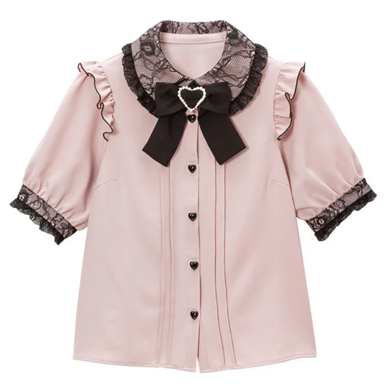 Bluzka Kawaii Lolita z długim rękawem w stylu japońskim Pomarańczowy