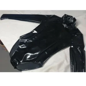 Błyszczący kombinezon damski clubwear wet look Czarny