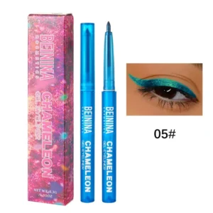 Błyszczący żelowy eyeliner fioletowy perłowy metaliczny brokatowy Jasnoszary