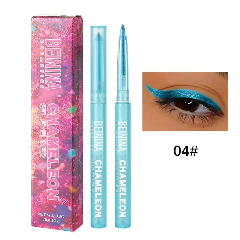 Błyszczący żelowy eyeliner fioletowy perłowy metaliczny brokatowy Pomarańczowy