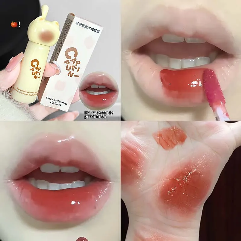 Błyszczyk kot lustrzany - nawilżający koreański tint do ust Czekolada