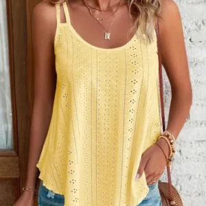 Boho koszulka bez rękawów z wycięciem plus size do 5XL Armijna zieleń