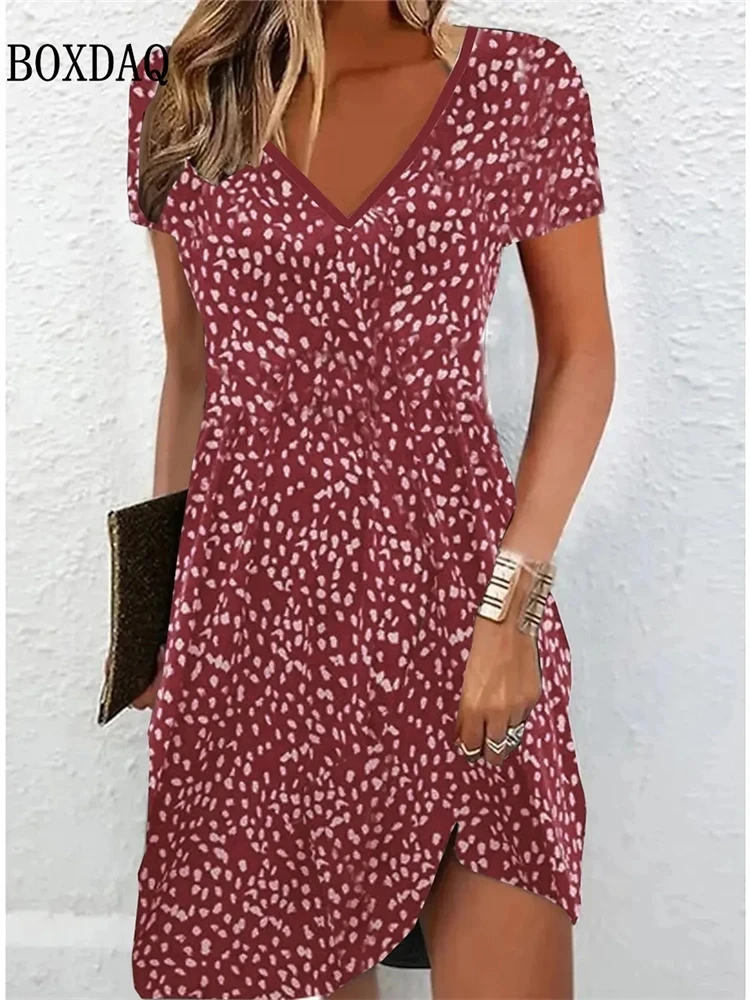 Boho sukienka plażowa w kwiaty plus size z dekoltem V Błękitny