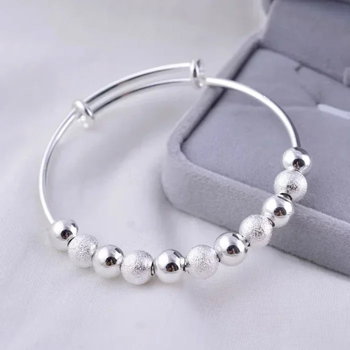Bransoletka bangle ze srebra 925 pleciona Niebieski
