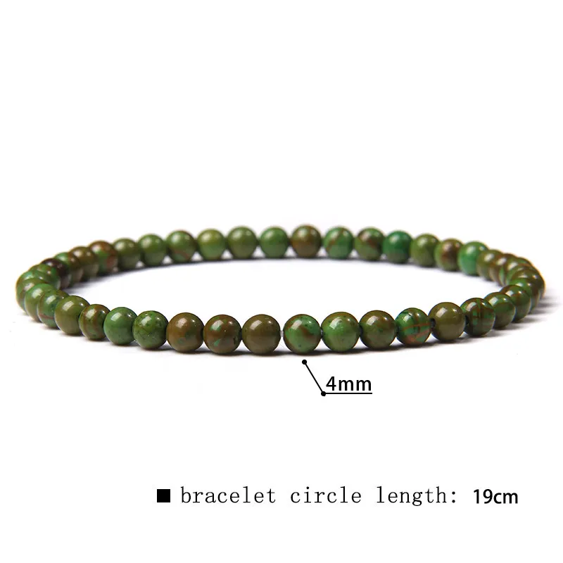 Bransoletka z kamieni naturalnych 4 mm na gumce Czerwony