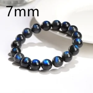 Bransoletka z naturalnego labradorytу efekt kociego oka 8-10 mm Czerwony