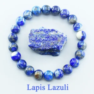 Bransoletka z naturalnego lapis lazuli na gumce Szary