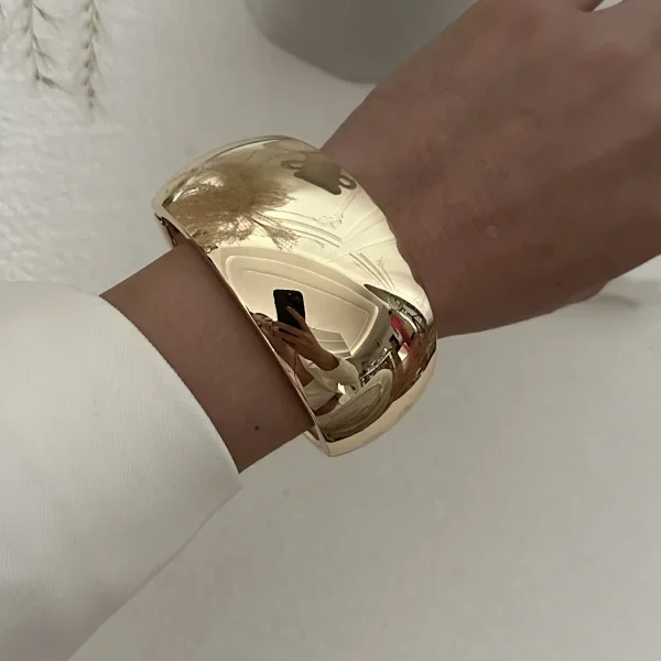 Szeroka metalowa bransoletka mankietowa w stylu vintage Niebieski ocynkowany