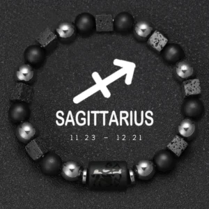 Bransoletka z naturalnych kamieni ze znakiem zodiaku Wielokolorowy