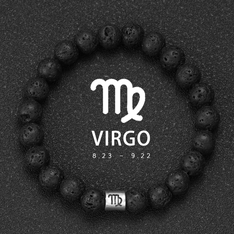 Bransoletka z naturalnych kamieni ze znakami zodiaku Jasny czerwony