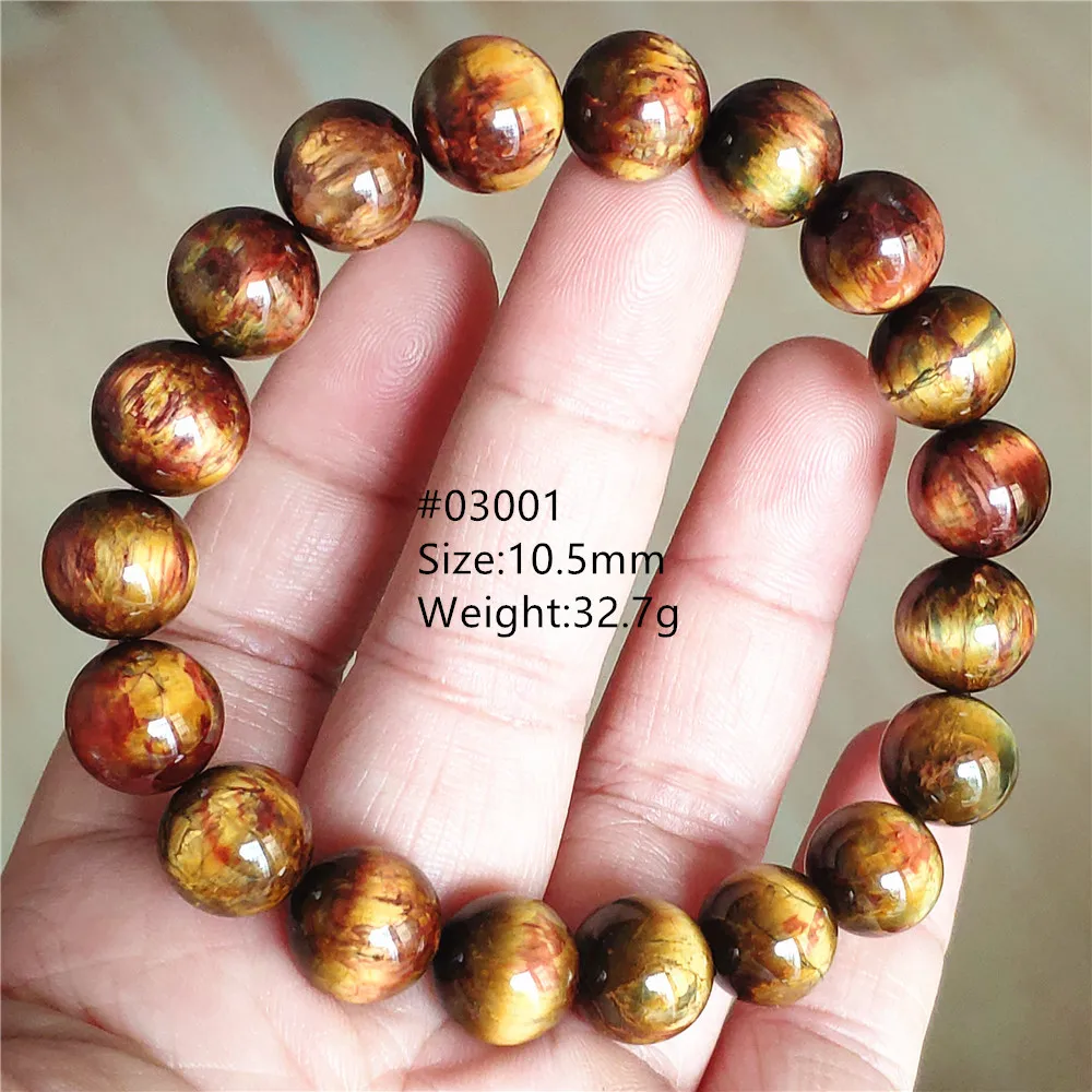 Bransoletka z naturalnego pietersite – koraliki cat eye z Namibii Czarny
