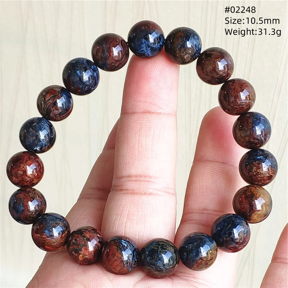 Bransoletka z naturalnego pietersite – koraliki cat eye z Namibii Morela