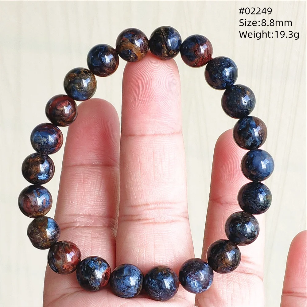 Bransoletka z naturalnego pietersite – koraliki cat eye z Namibii Wielokolorowy
