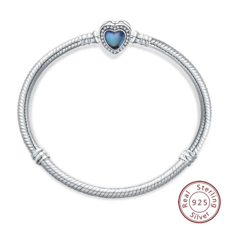 Bransoletka srebrna 925 z muszelką i niebieską liną – DIY charms żółty