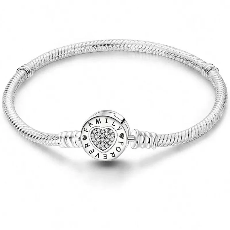 Bransoletka srebrna serce pazur 925 – koralik DIY love heart Fioletowy