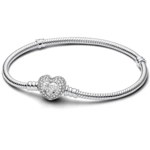 Bransoletka srebrna serce pazur 925 – koralik DIY love heart Złoto