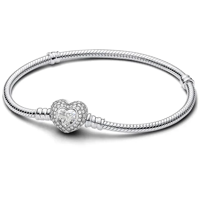Bransoletka srebrna serce pazur 925 – koralik DIY love heart Złoto