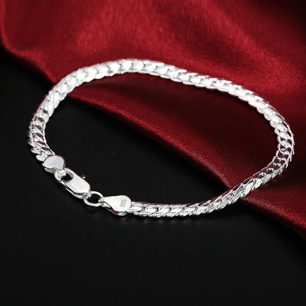 Bransoletka srebrna skręcona lina 925 – 4 mm twist rope Koral
