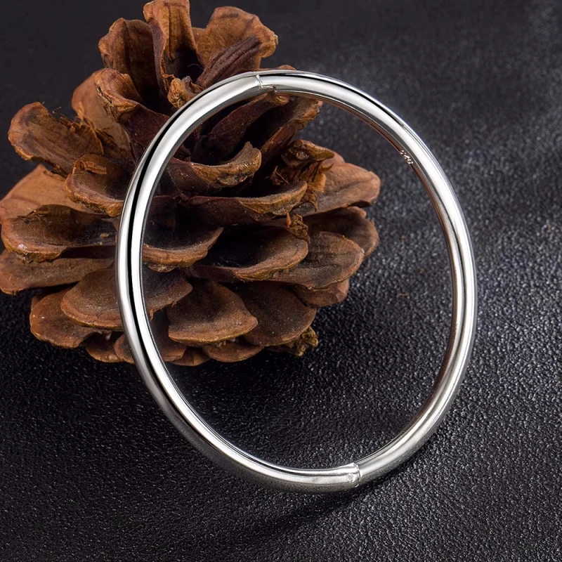 Bransoletka ze srebra 925 szeroka 4 mm elegancka damska Biały
