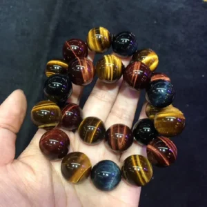 Bransoletka z naturalnego tygrysiego oka koraliki AAA 8-18 mm Wielo