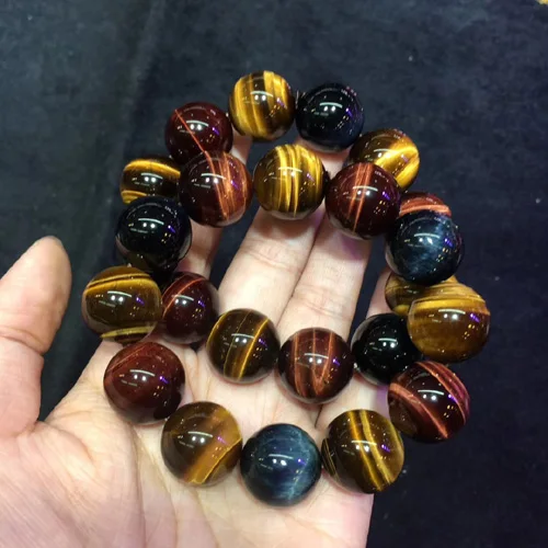 Bransoletka z naturalnego tygrysiego oka koraliki AAA 8-18 mm Wielo